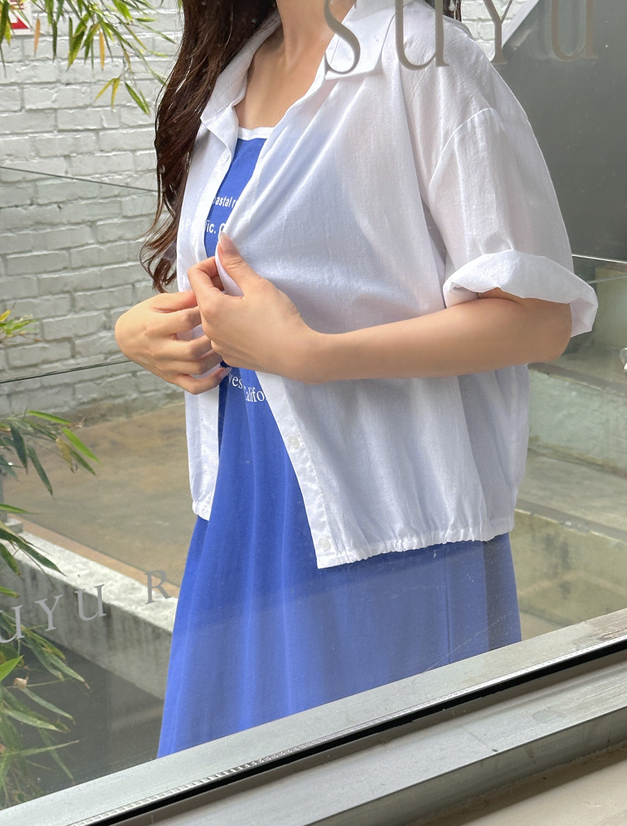 キハズセミクロップウエストバンドシャツ