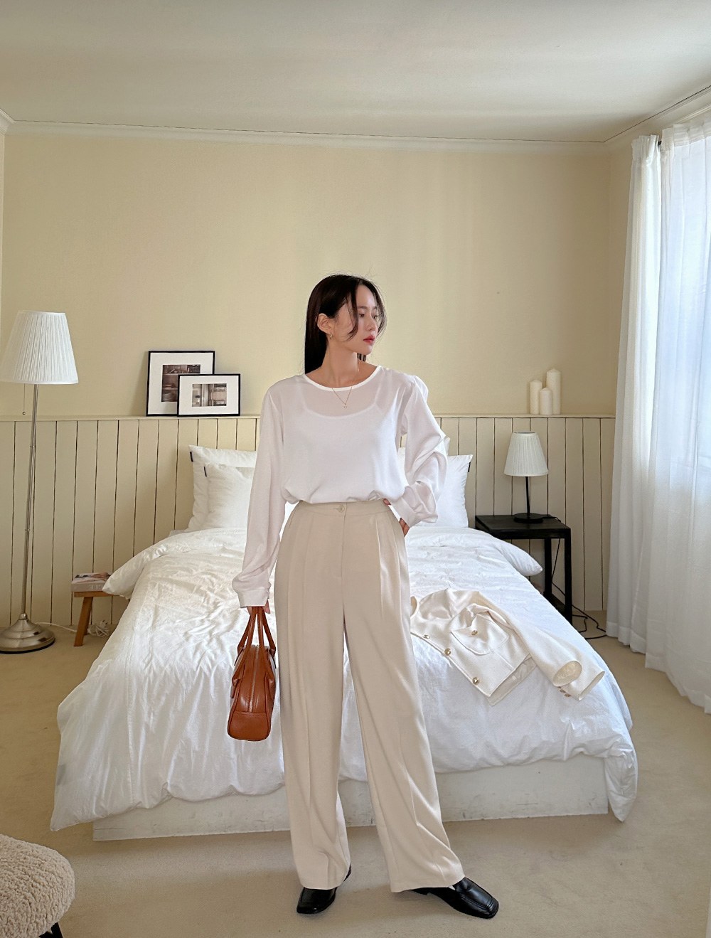 コザンドバックバンディングピンタックワイドスレックス