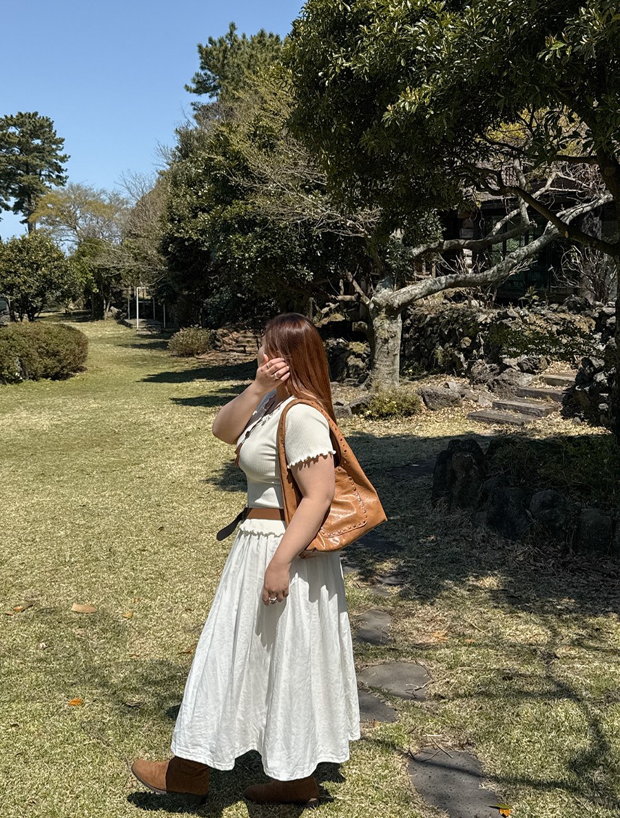 ラデルヌリネンフレアロングスカート