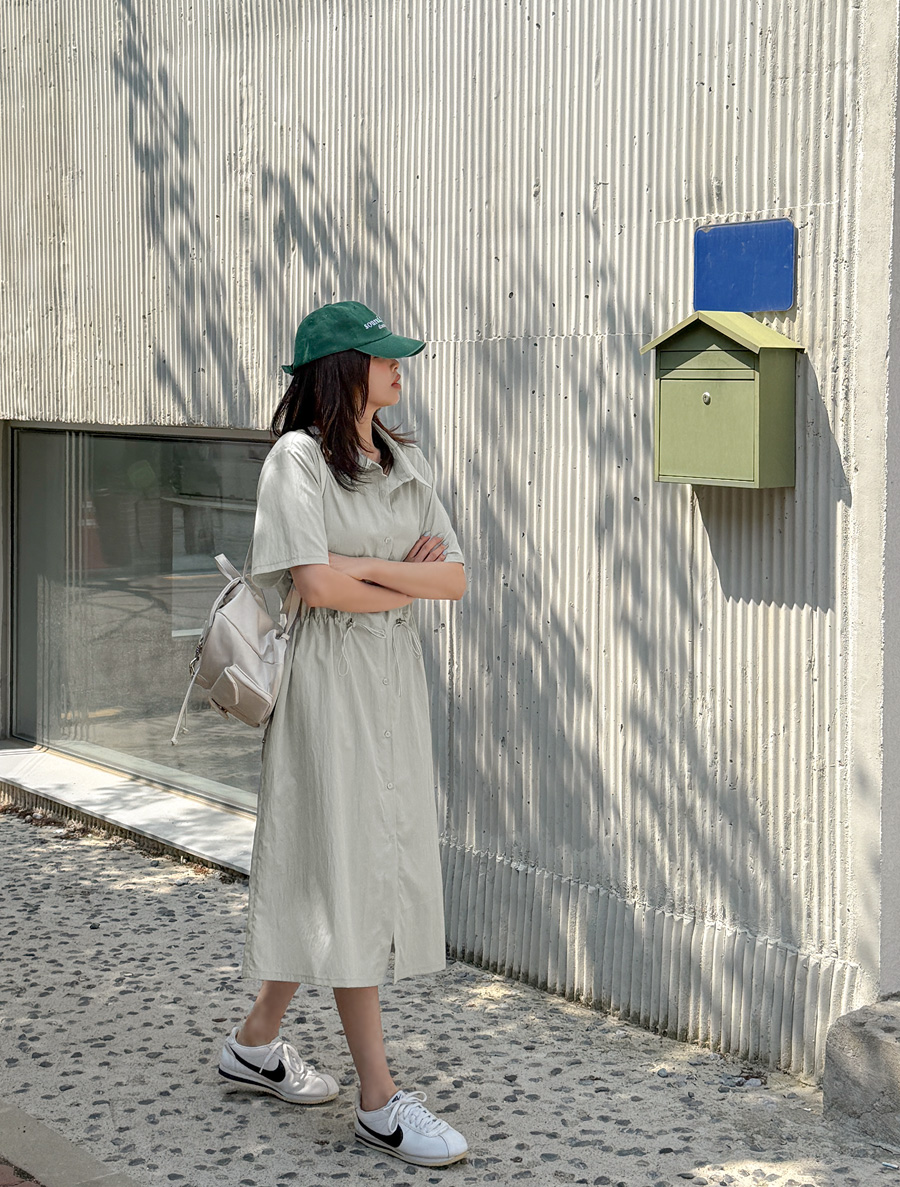 ミビューアンナイロンストリングロングワンピース