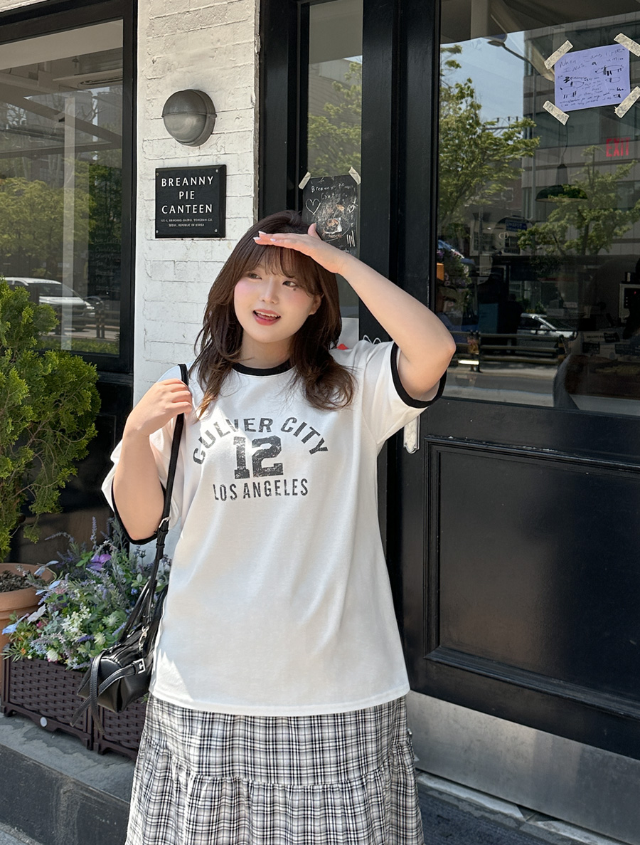 ビューレンミュー配色レタリングティーシャツ