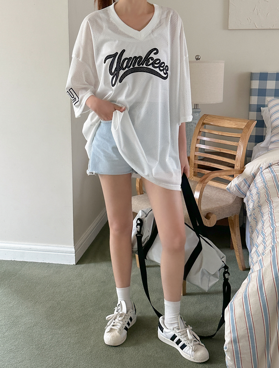 セリービューパッチレタリングマッシュティーシャツ