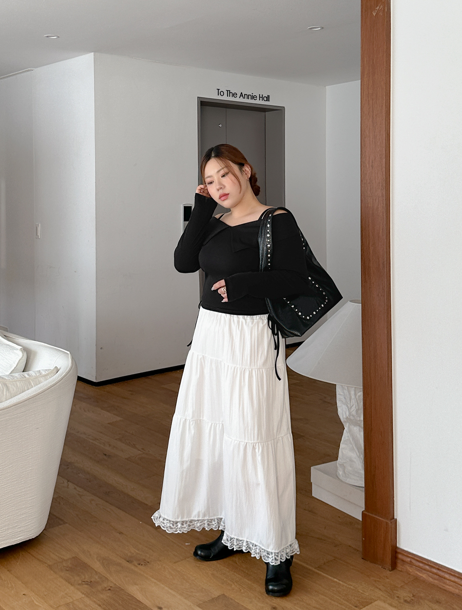 ベルアミュ レース カンカン ロングスカート