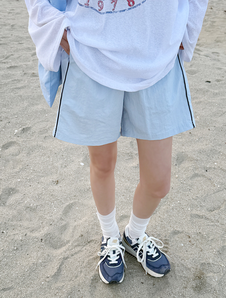 アミュートナイロンライン 4分丈 ウエストバンドパンツ
