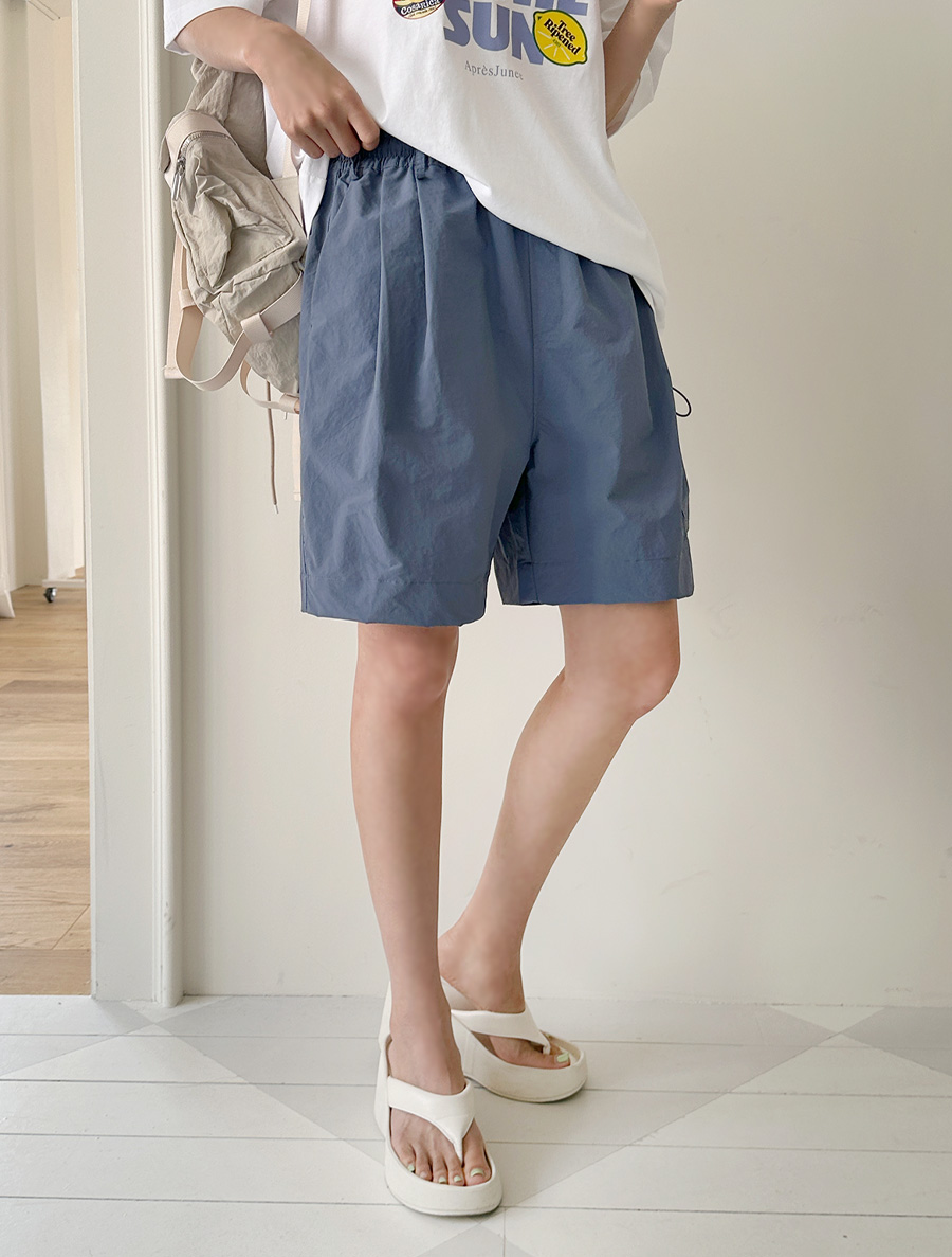 レフチナイロンカーグ 5分丈 ウエストバンドパンツ