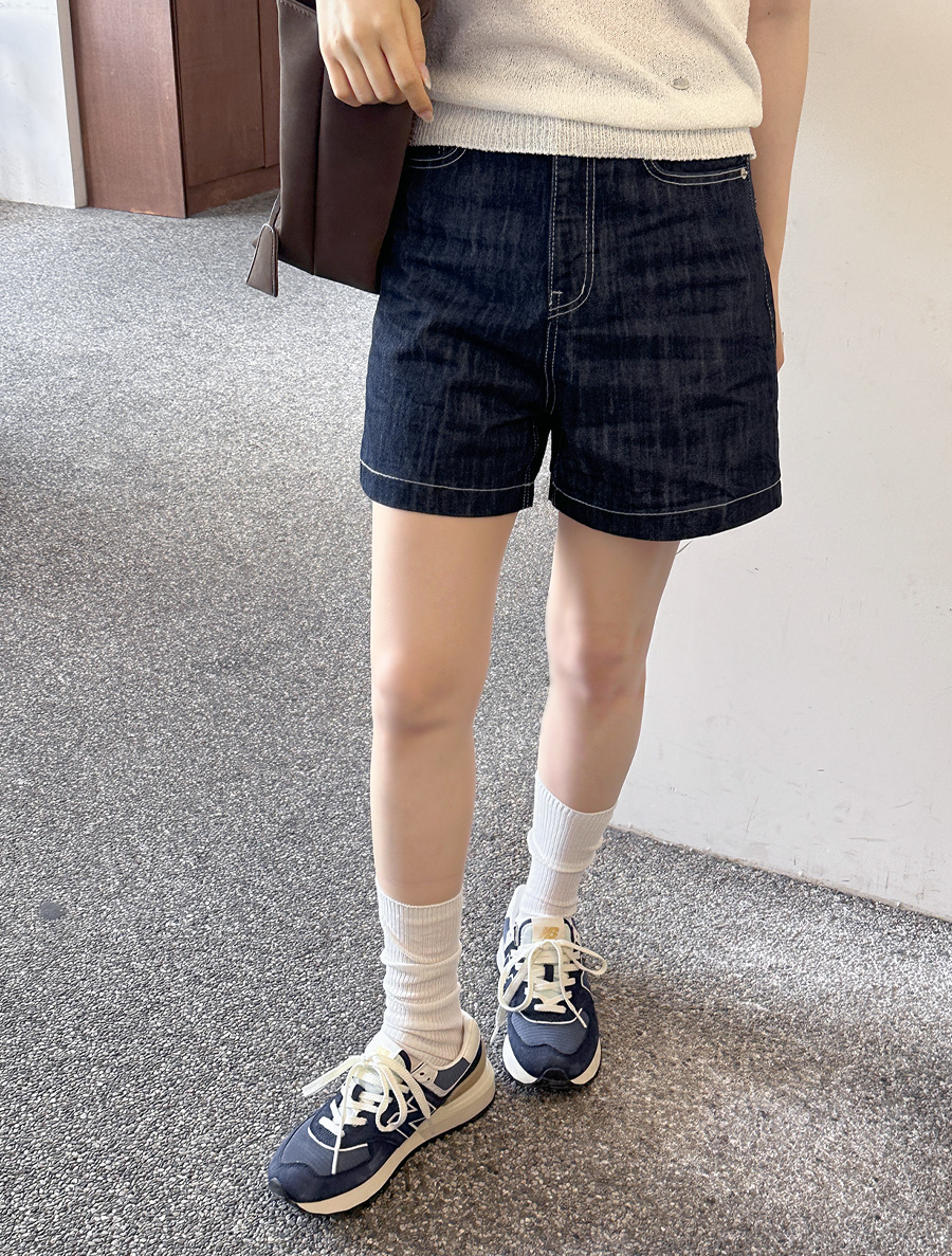 エンプリ ステッチ 4.5分丈 デニムパンツ