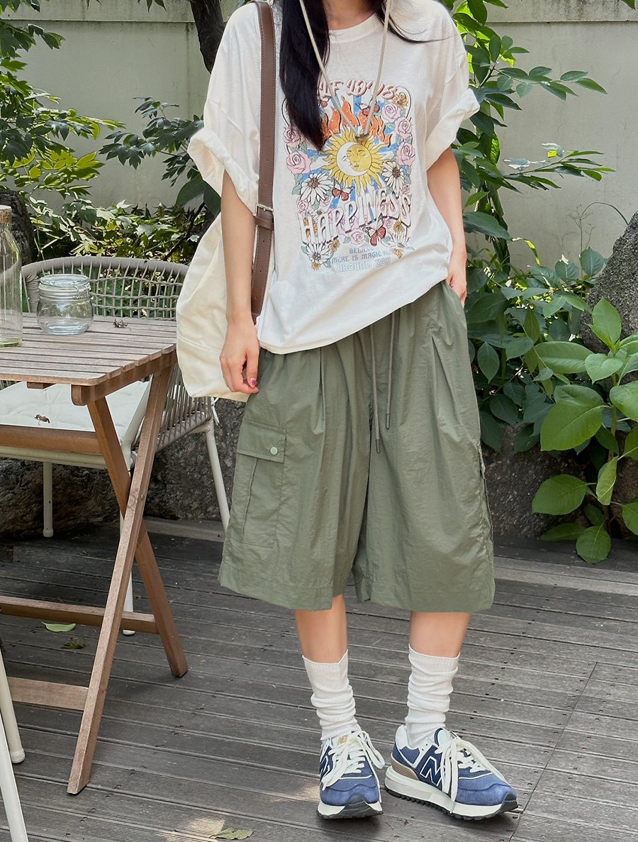 ティフヘンナイロンカーグバミューダパンツ