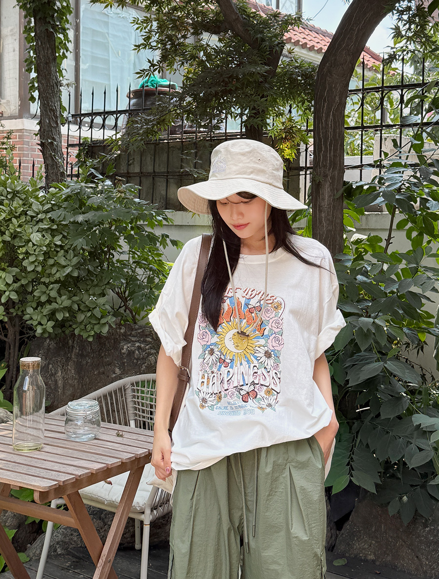 ヘブーデンプリンティングロングティーシャツ