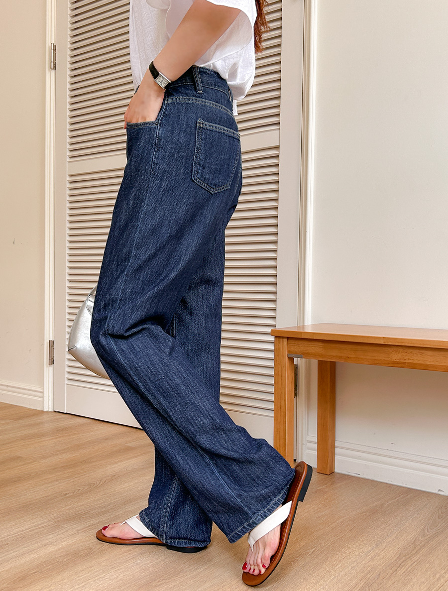 [日常パンツ]ゴイチェンワイドデニムパンツ
