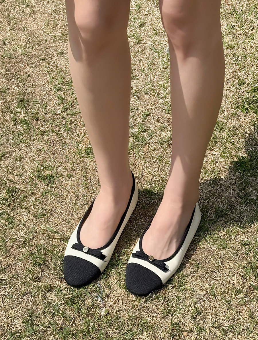 妙レンブペンダントリボンフラットシューズ（1cm）