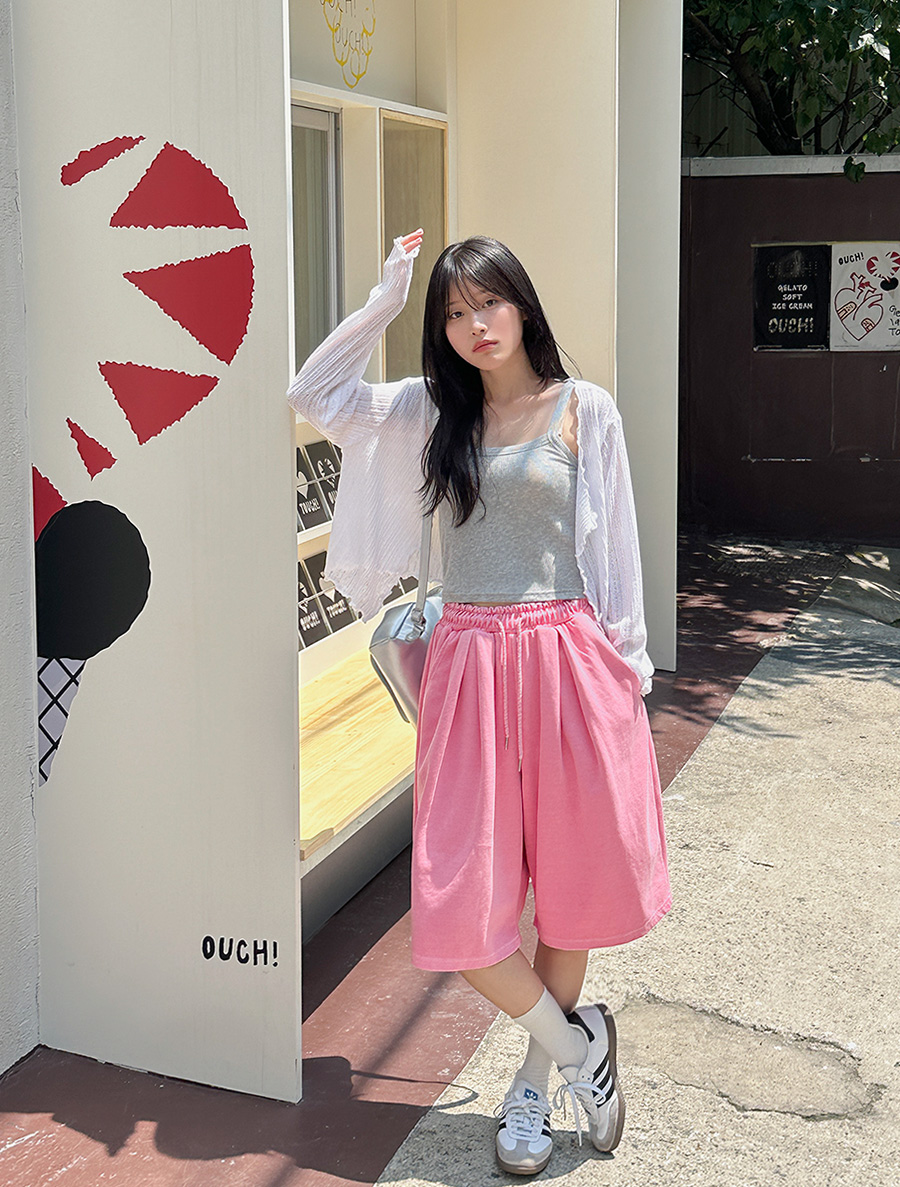 ニューエンピーピグメントピンタックバミューダパンツ