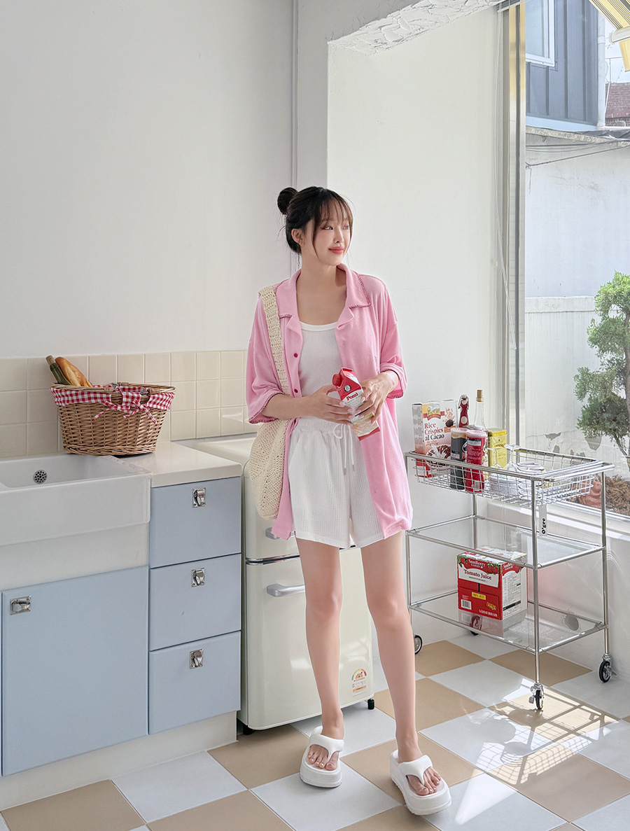 フューエンクワッフル ４分丈 ウエストバンドパンツ