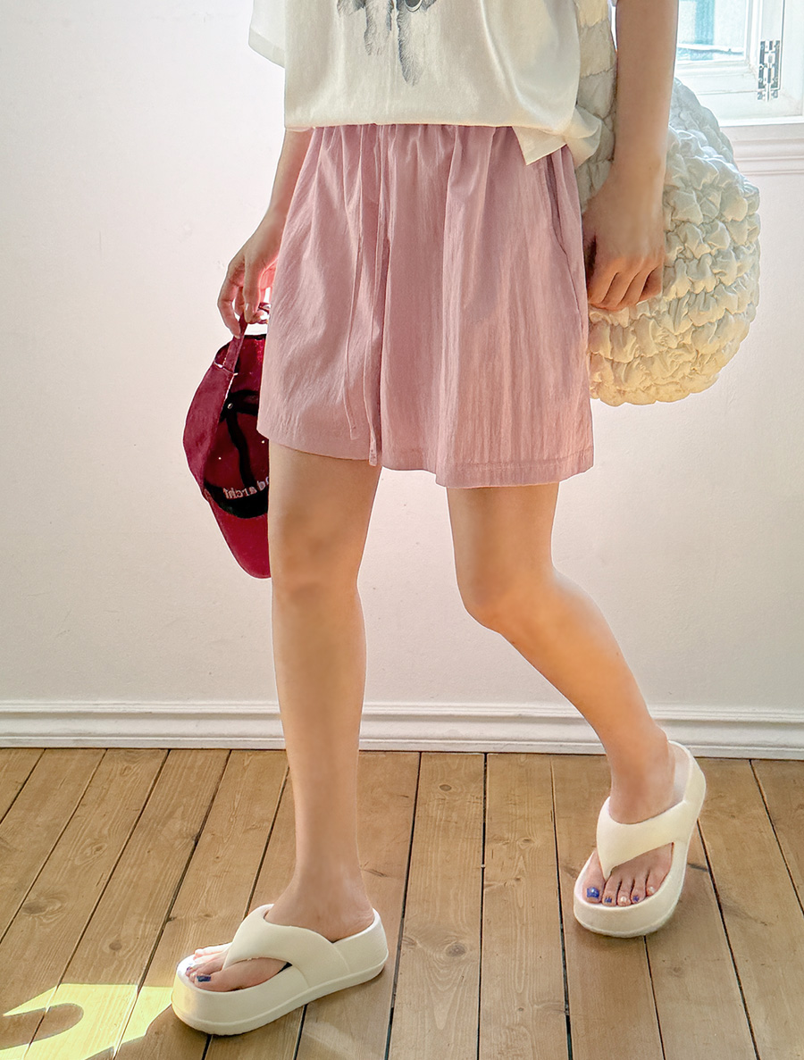 ドレアナイロン ４分丈 ウエストバンドパンツ