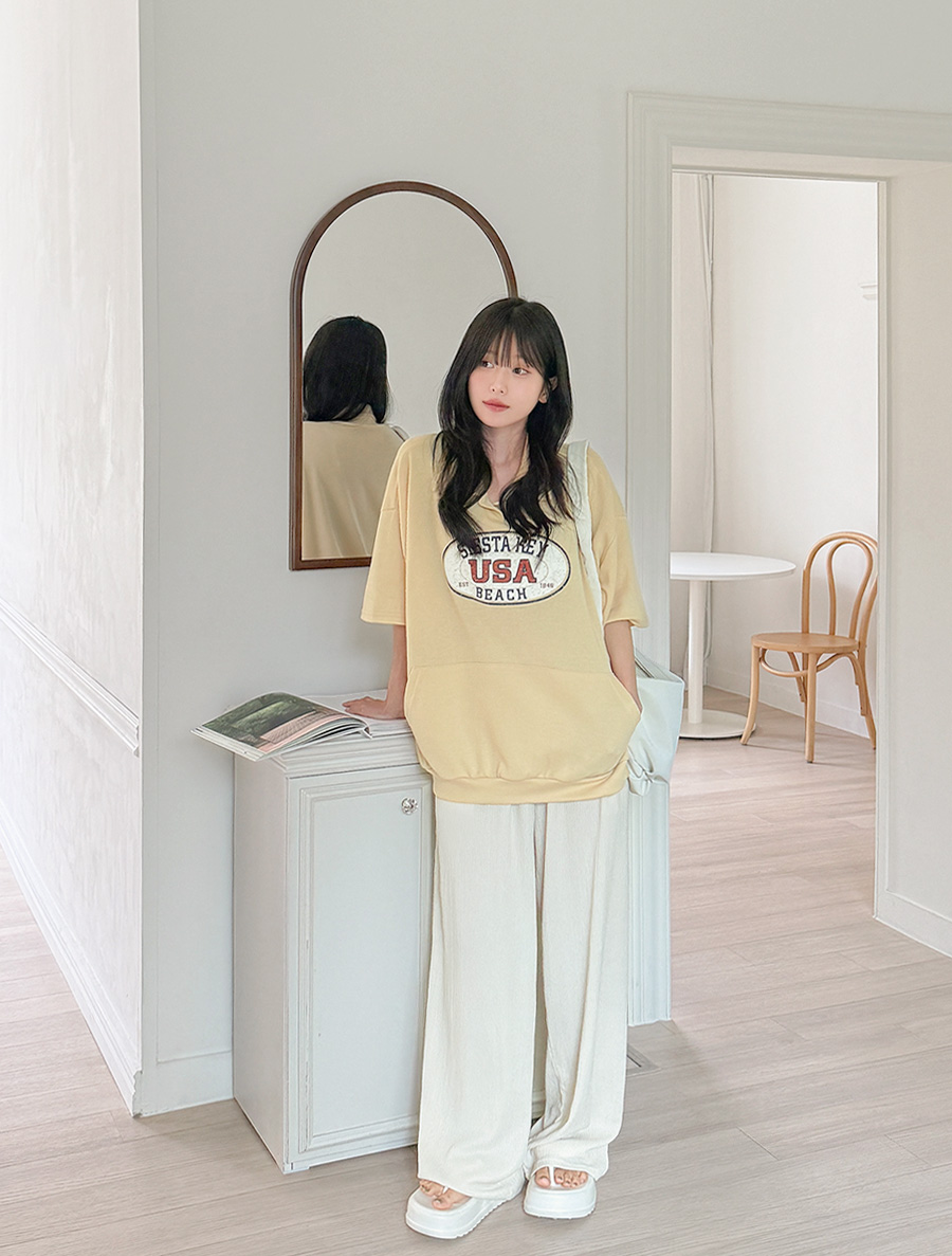 きゆのリンクル ロングウエストバンドパンツ