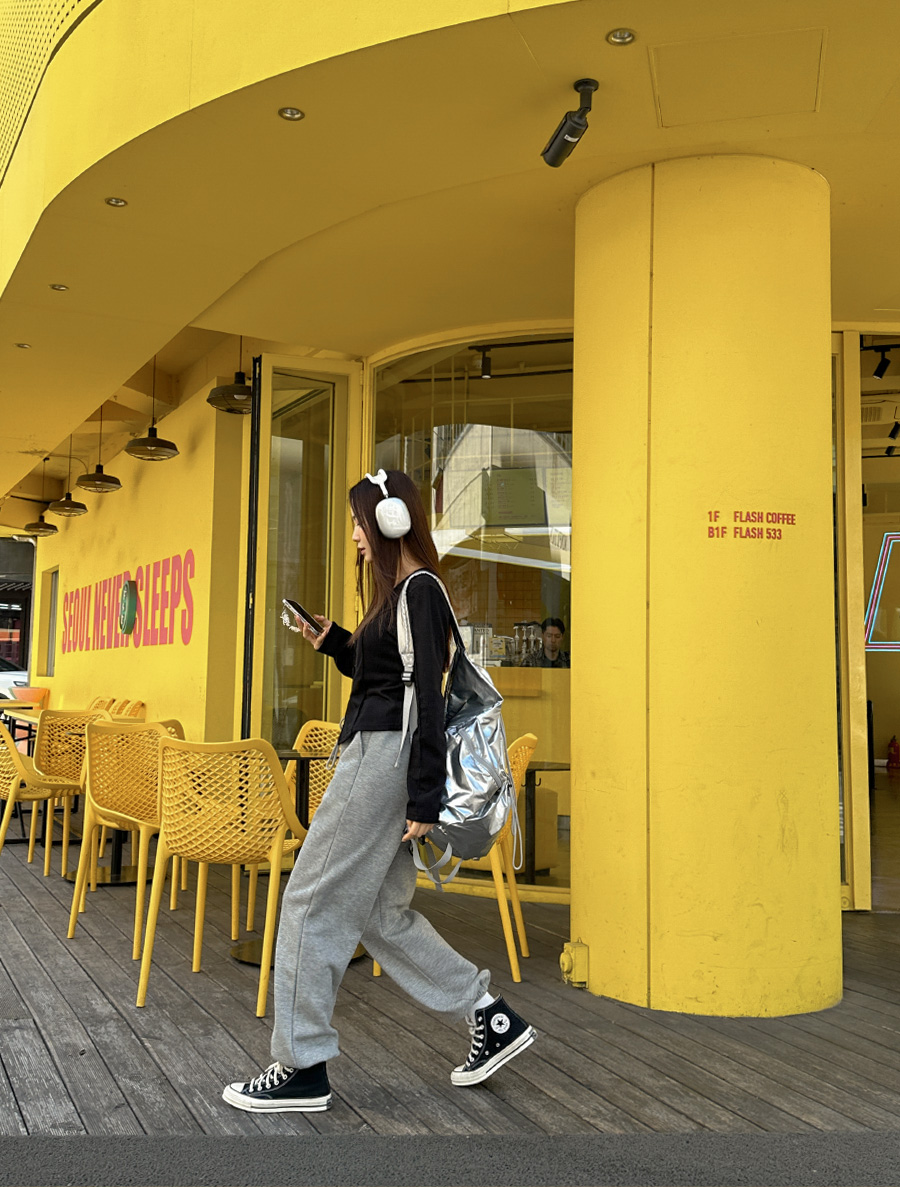 [EVELLET]セリルド起毛ジョガーウエストバンドパンツ