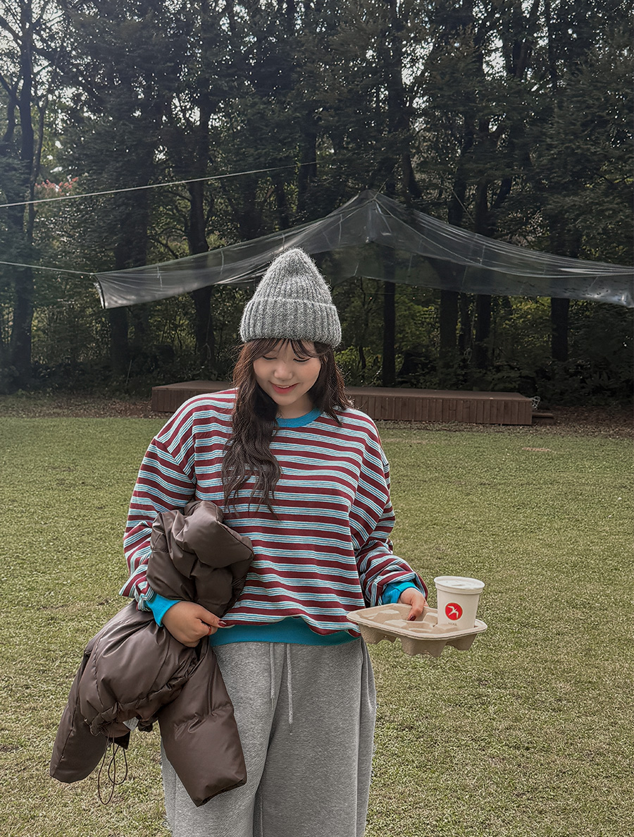 ピューマピッチ起毛スタイル配色カットソー