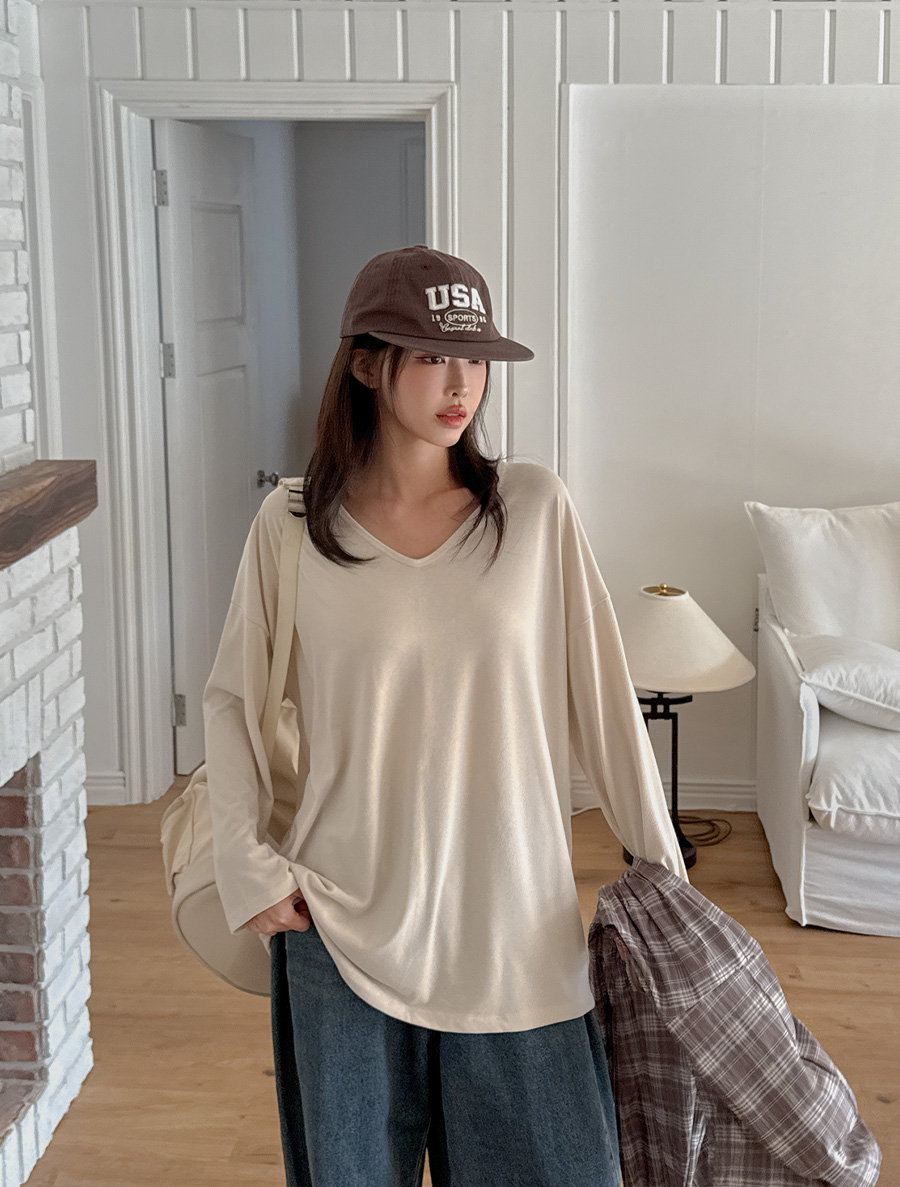 リエットベーシックVネックティーシャツ