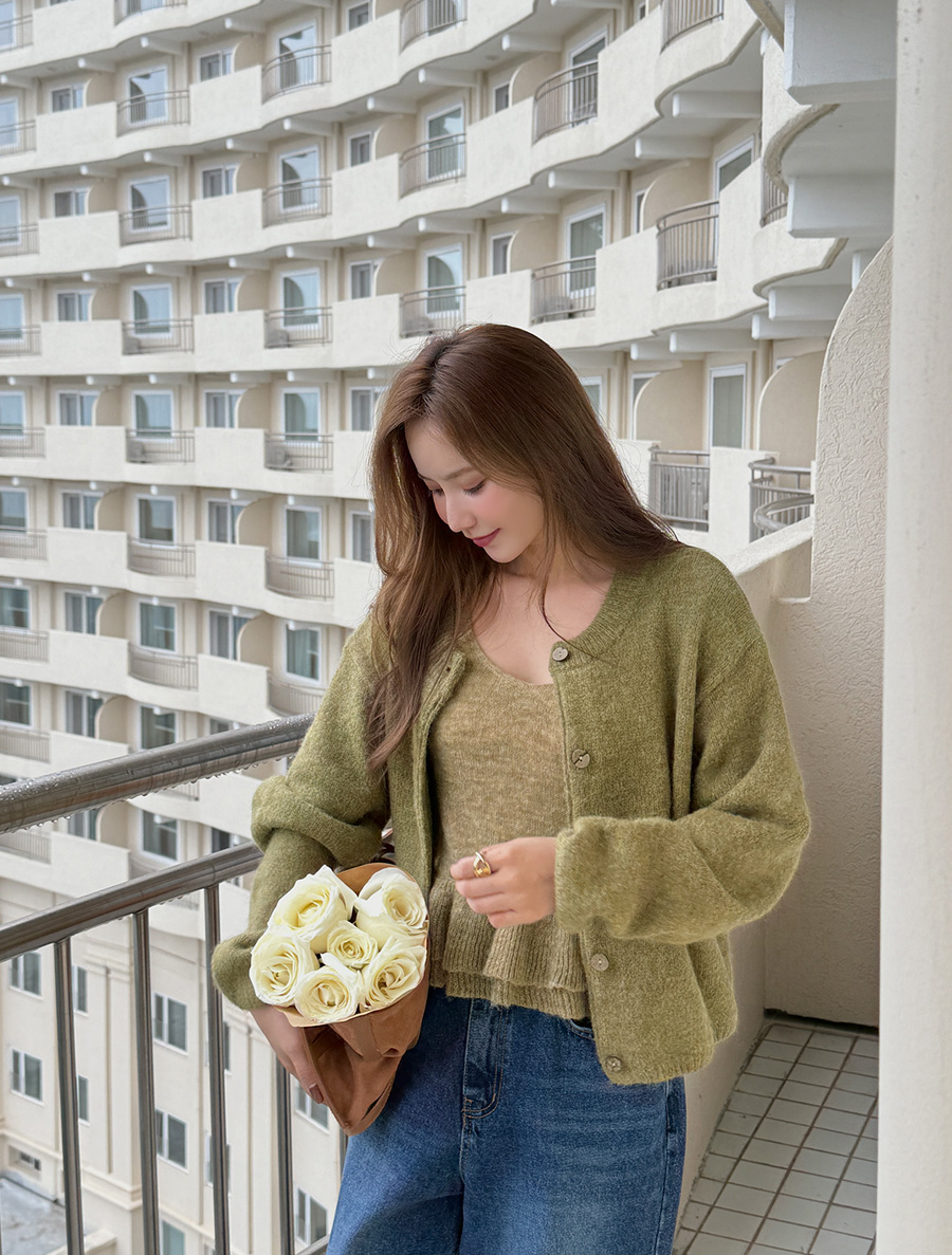 ジェンミデュウールボタンニットカーディガン