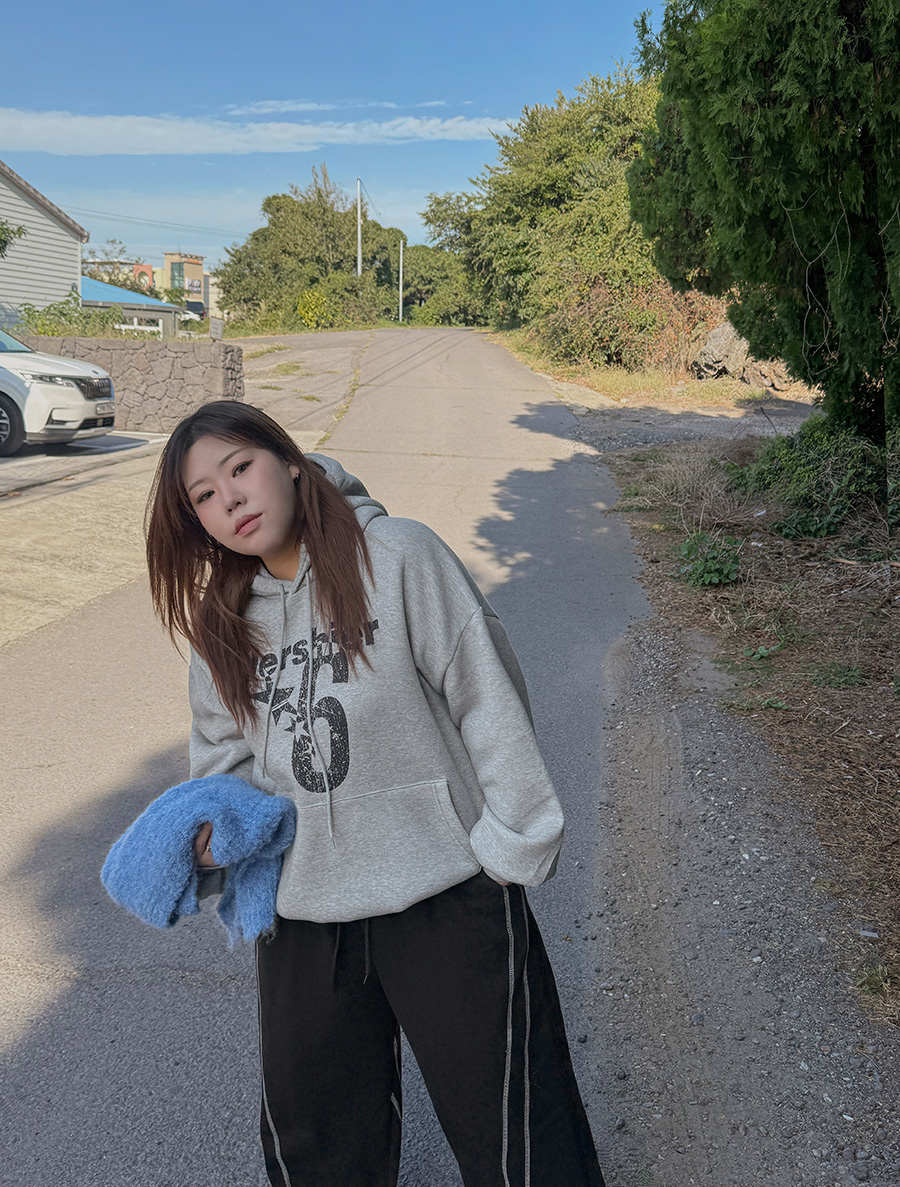 トドア 起毛 プリンティング フード カットソー