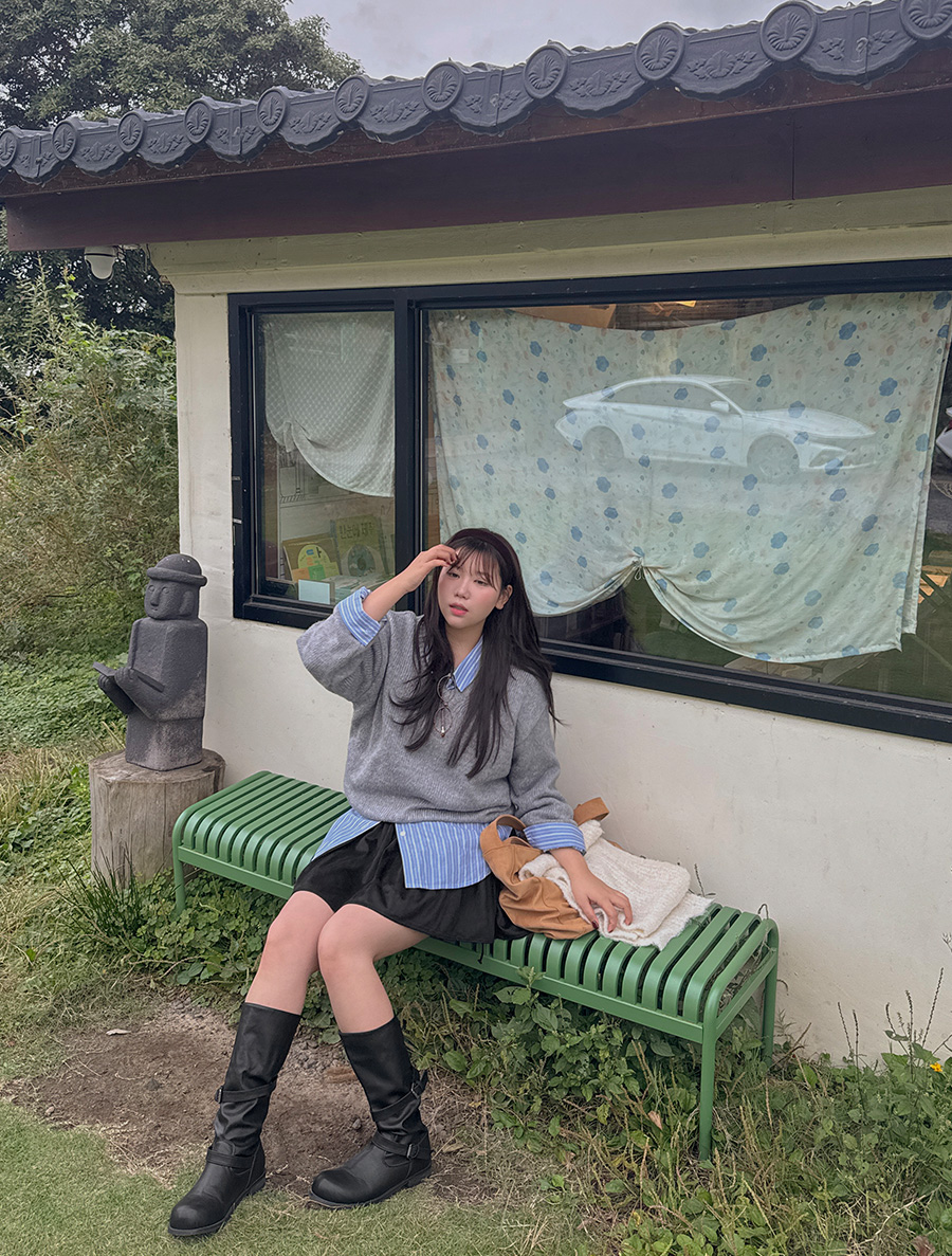 エデントVネックベーシックニット