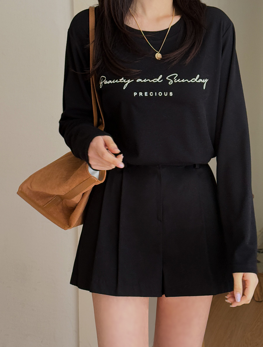 [EVELLET]ビューティー＆レタリングティーシャツ