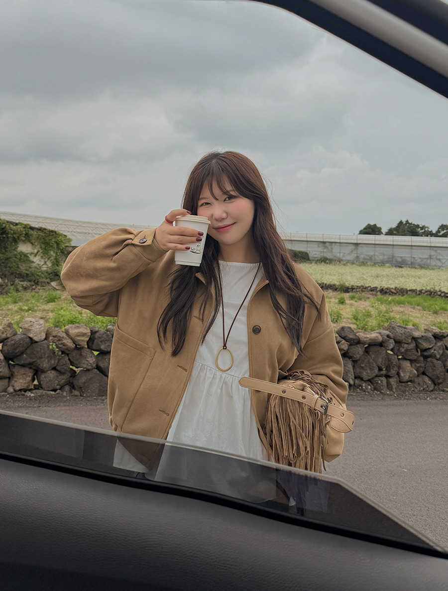 ペルーナスエードキルティングボタンジャケット（2オンス）