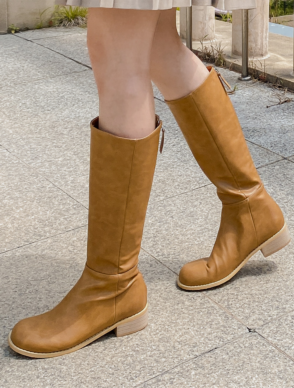 シェーミル切開レザーブーツ（3.5cm）