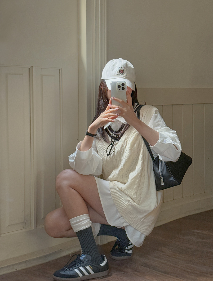 [EVELLET]アレンデン配色ニットベスト