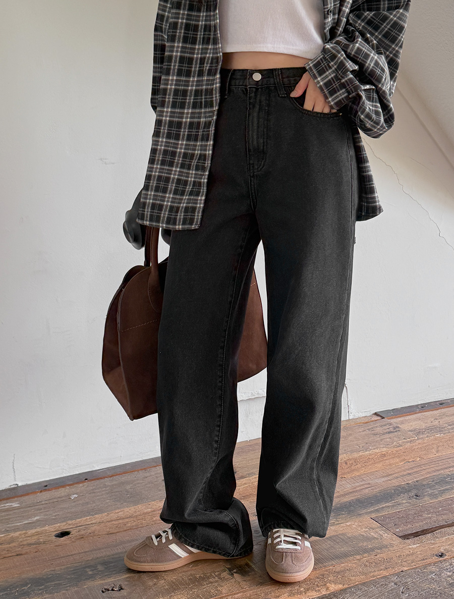 イキレンセミワイドロングデニムパンツ