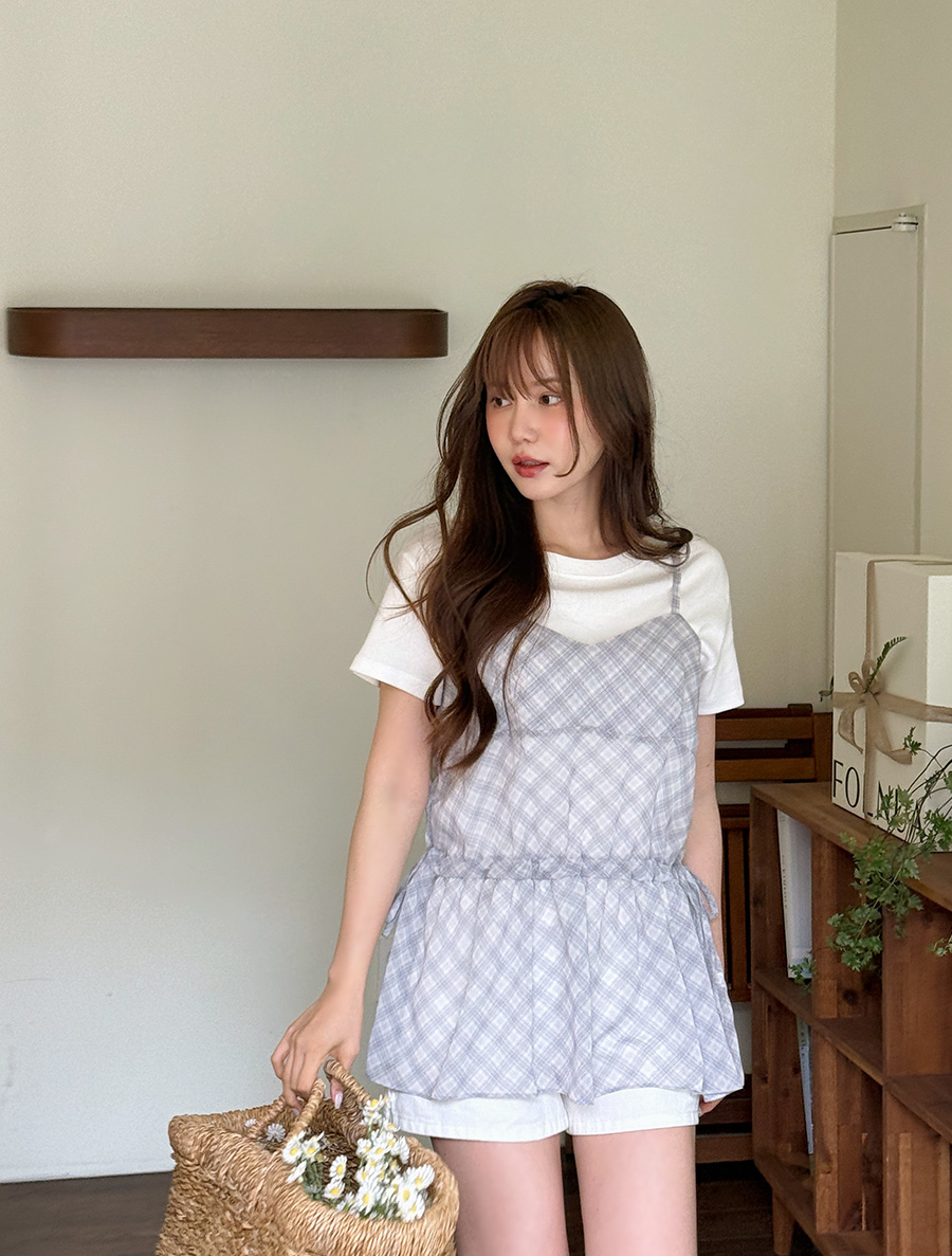 [EVELLET]ウェーミングレイヤードビスティエブラウス