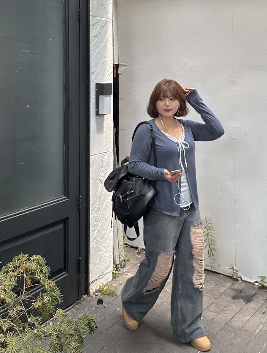 ティルーズ配色レイヤードフリルティーシャツ