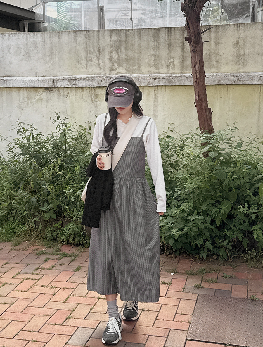 オフハスタイルポケットシャーリングビスティエワンピース