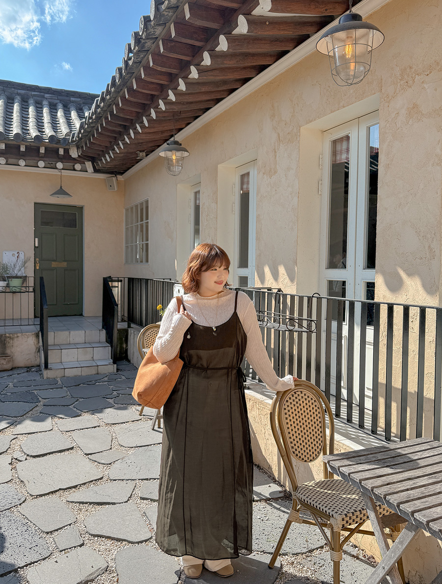 ゼロデン紐SETシーツルーレイヤードロングワンピース