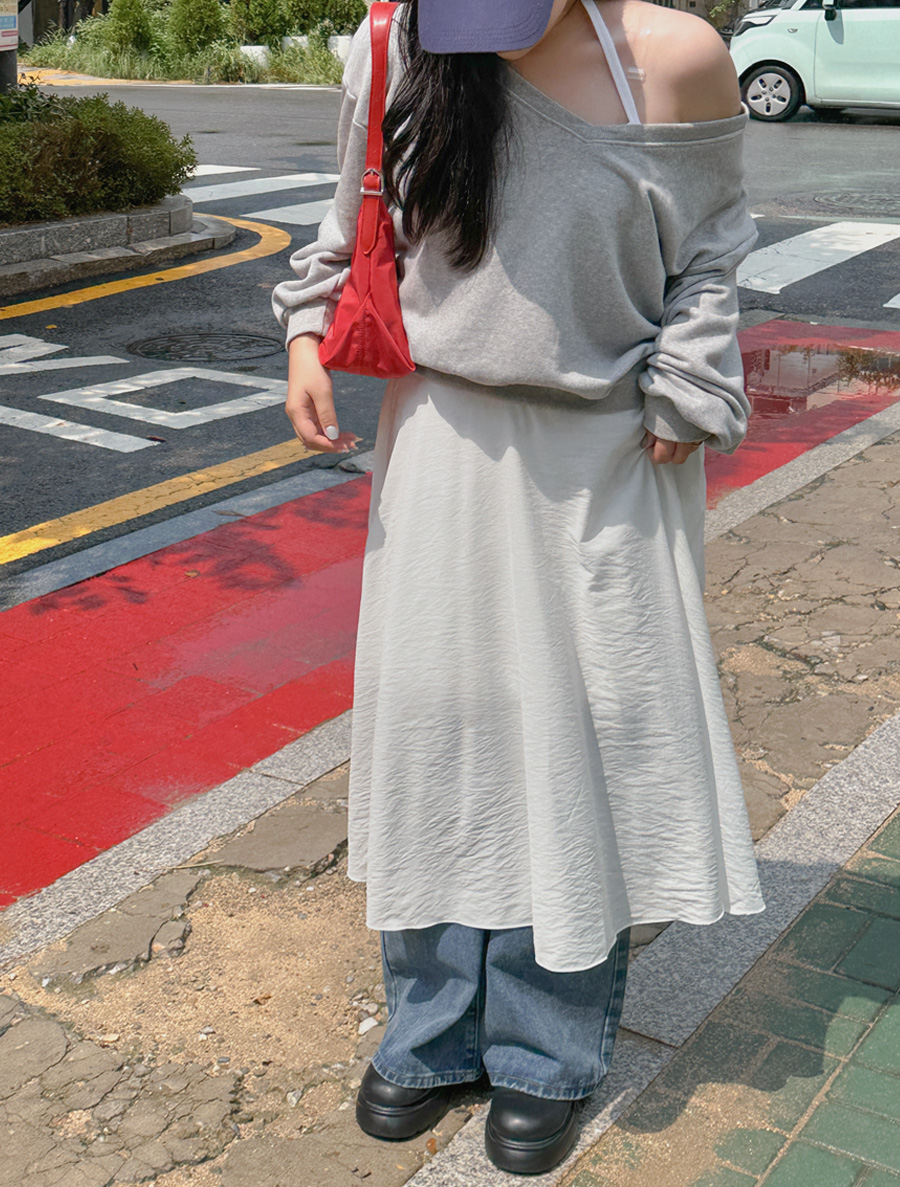 ハクアバンブーフレアロングスカート