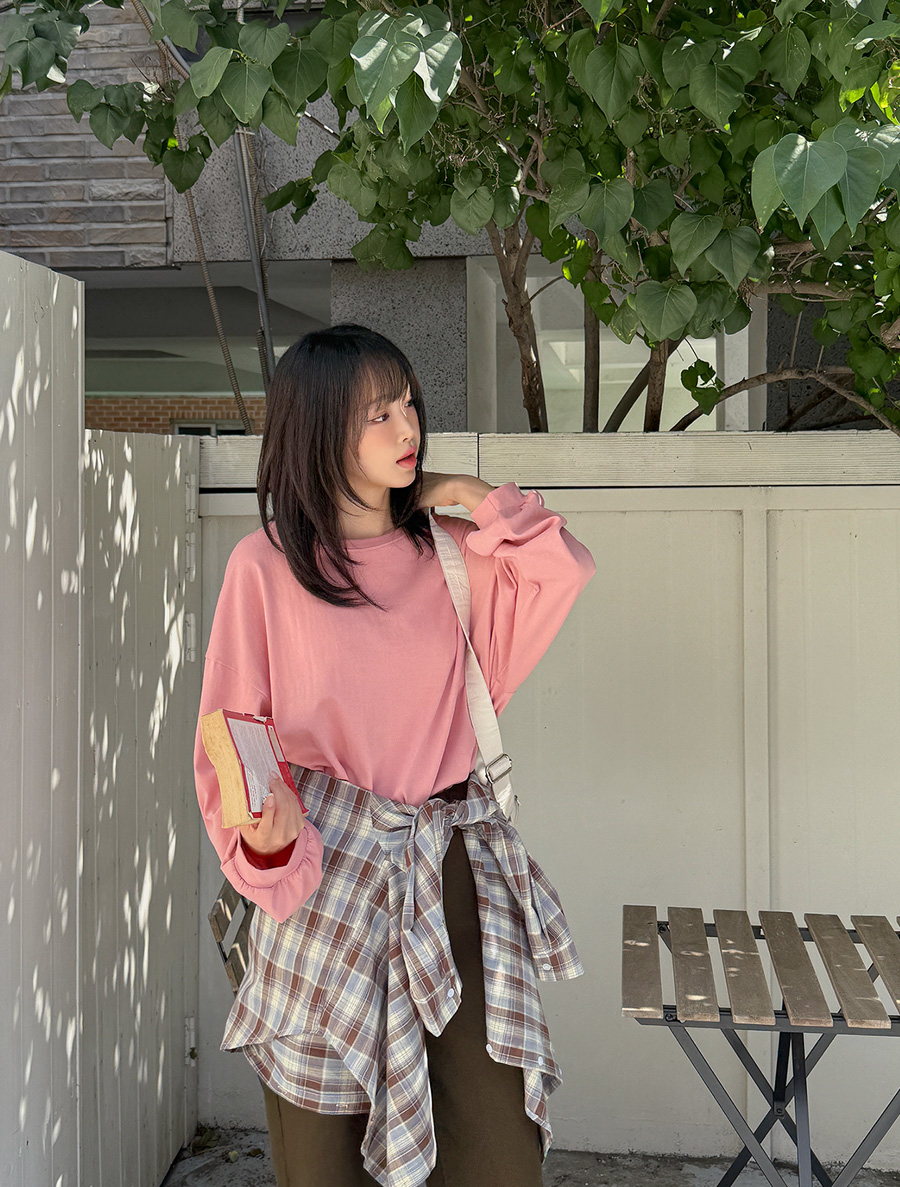 [EVELLET]ディブアコットンシルケットルーズフィットティーシャツ