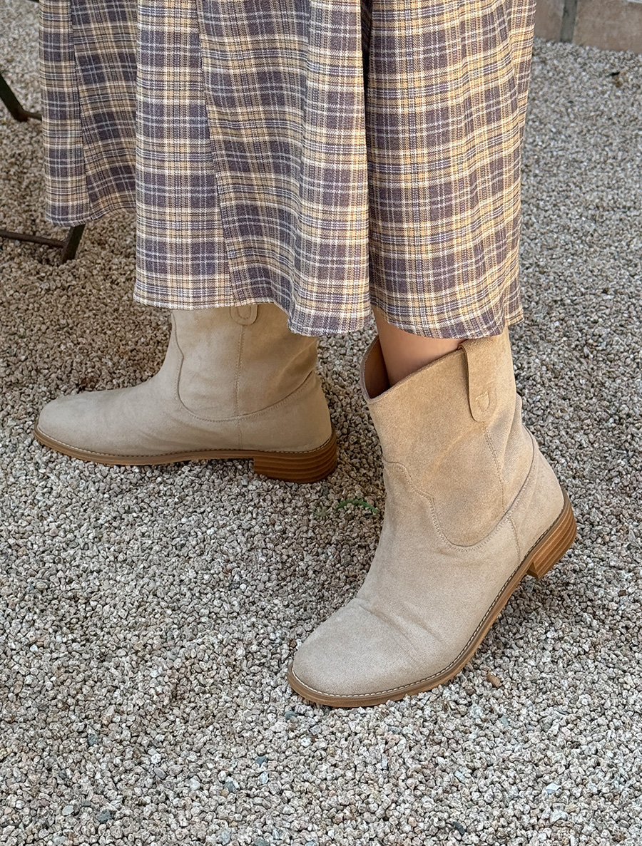 ミケンドスエードアンクルブーツ(3cm)