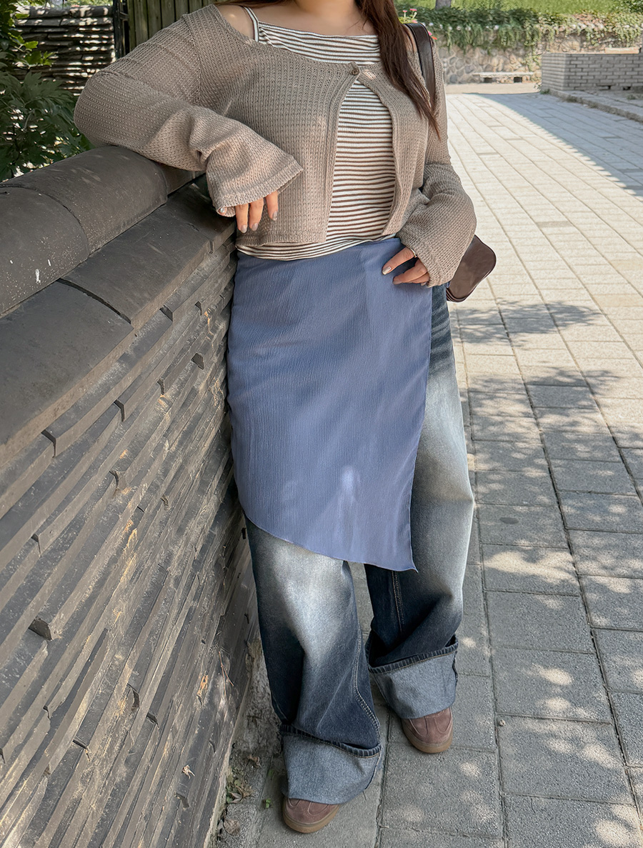 レクアシーポンレイヤードラップスカート