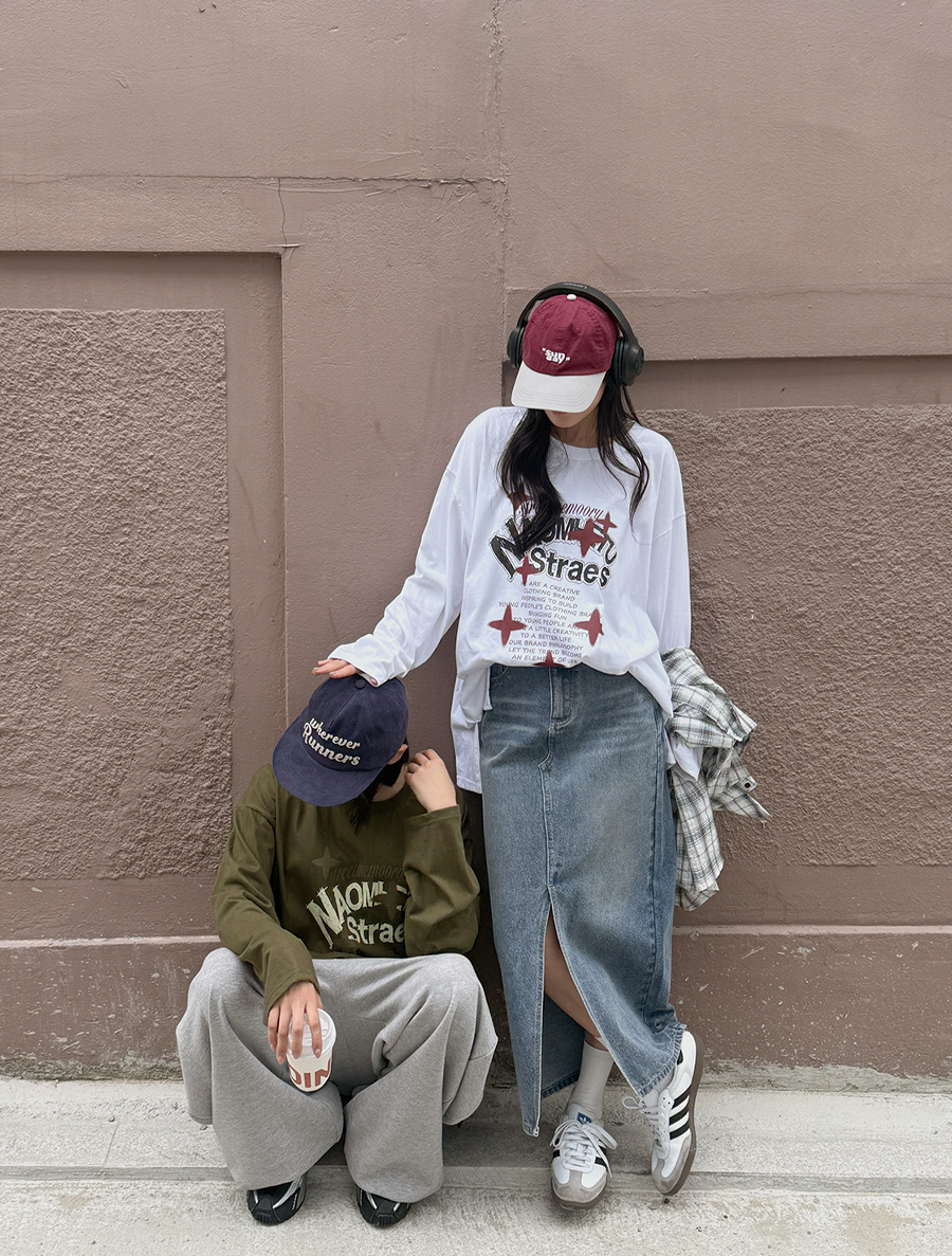 [EVELLET]リードア ルーズフィット プリンティング トイムティーシャツ