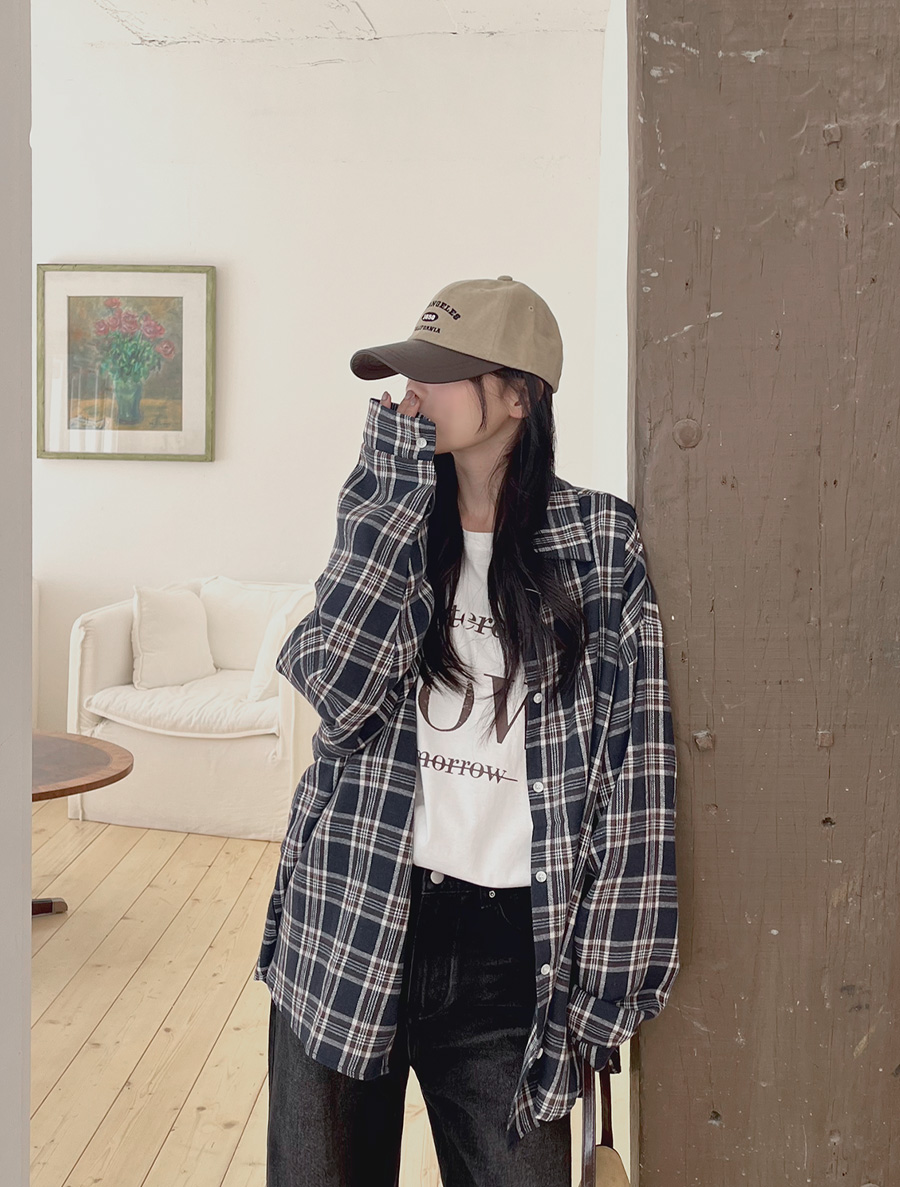 ゼルアニュ アンバランス チェックシャツ