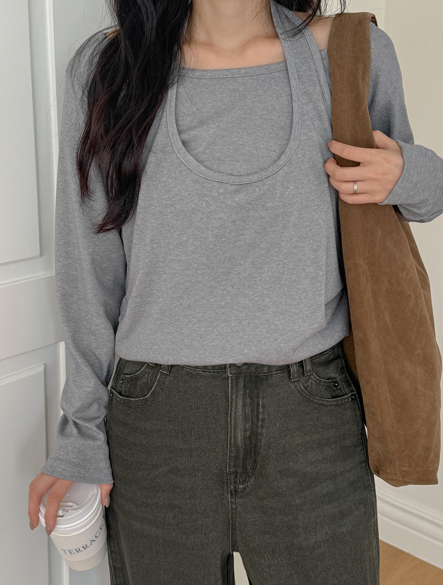 マテア ホルター レイヤード ティーシャツ