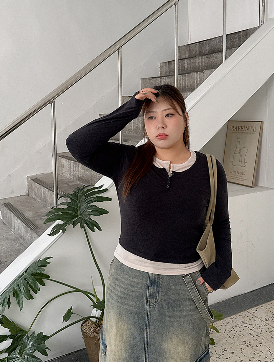 ブリゼン配色レイヤードティーシャツ