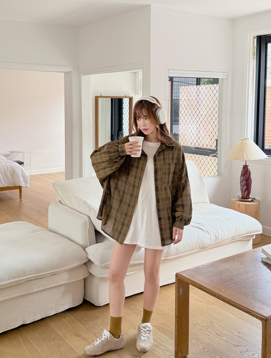 チェアビュー アンバランス チェックシャツ