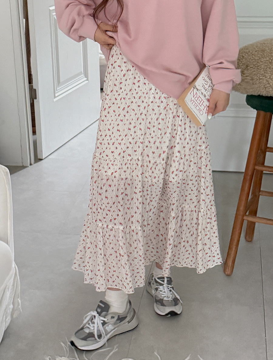 ハミュースフラワーカンカンロングスカート