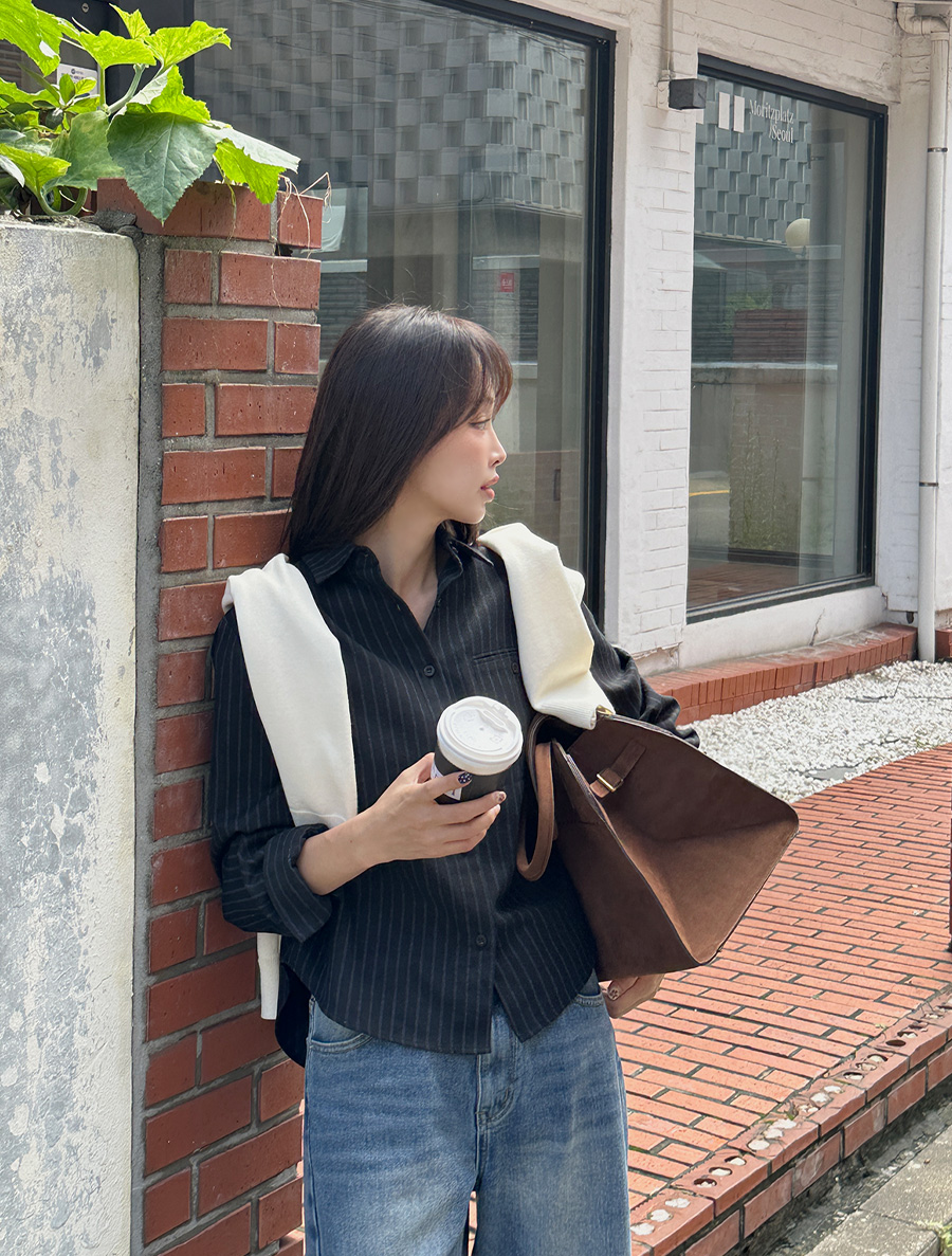 [EVELLET]金田スタイルセミクロップシャツ