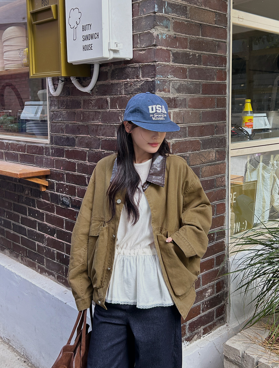 エンイク配色ポケットデニムジャケット