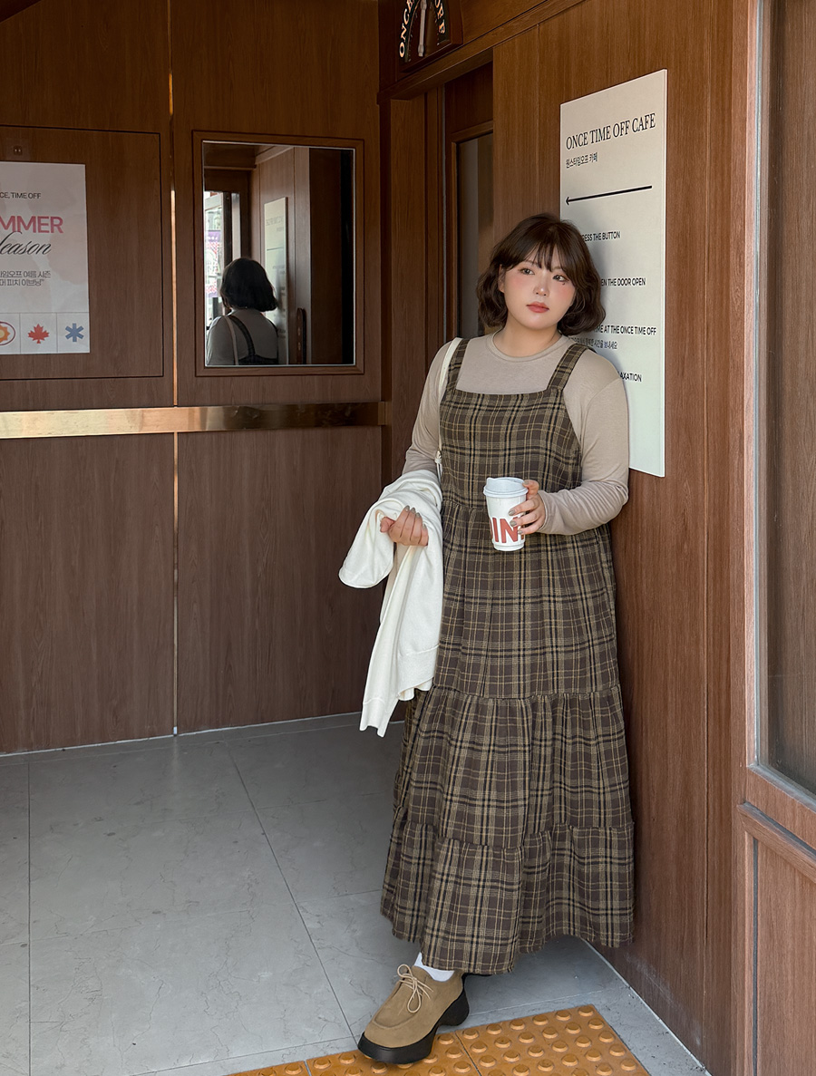 ムーロエンチェックカンカンロングビスティエワンピース