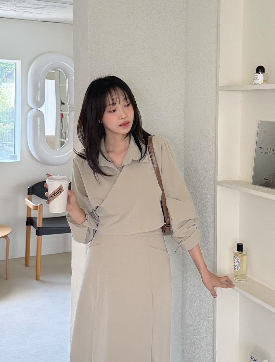 フェオンディラップシャツブラウス