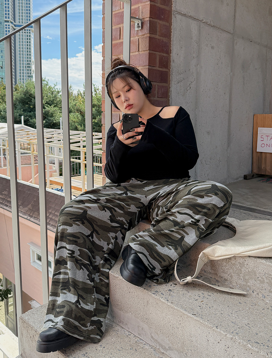 トイプワッフルカモロングトレーニングパンツ