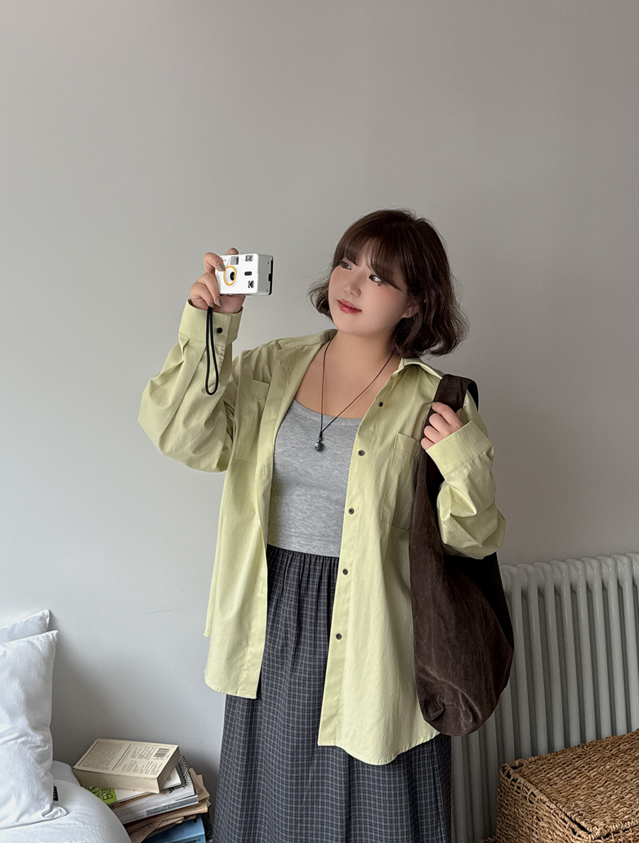 ダナエポケットコットンカラーシャツ