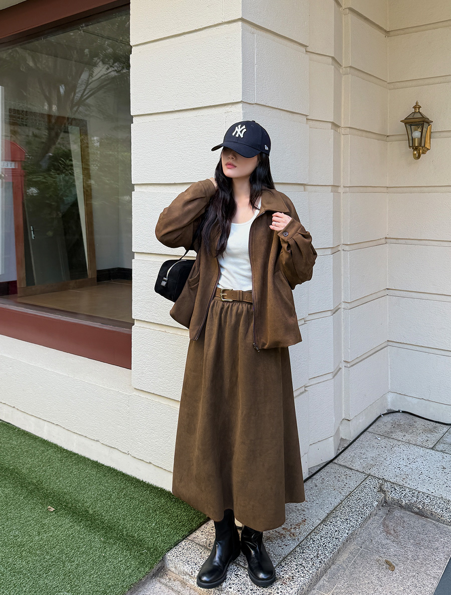 エイプンスエードフレアロングスカート